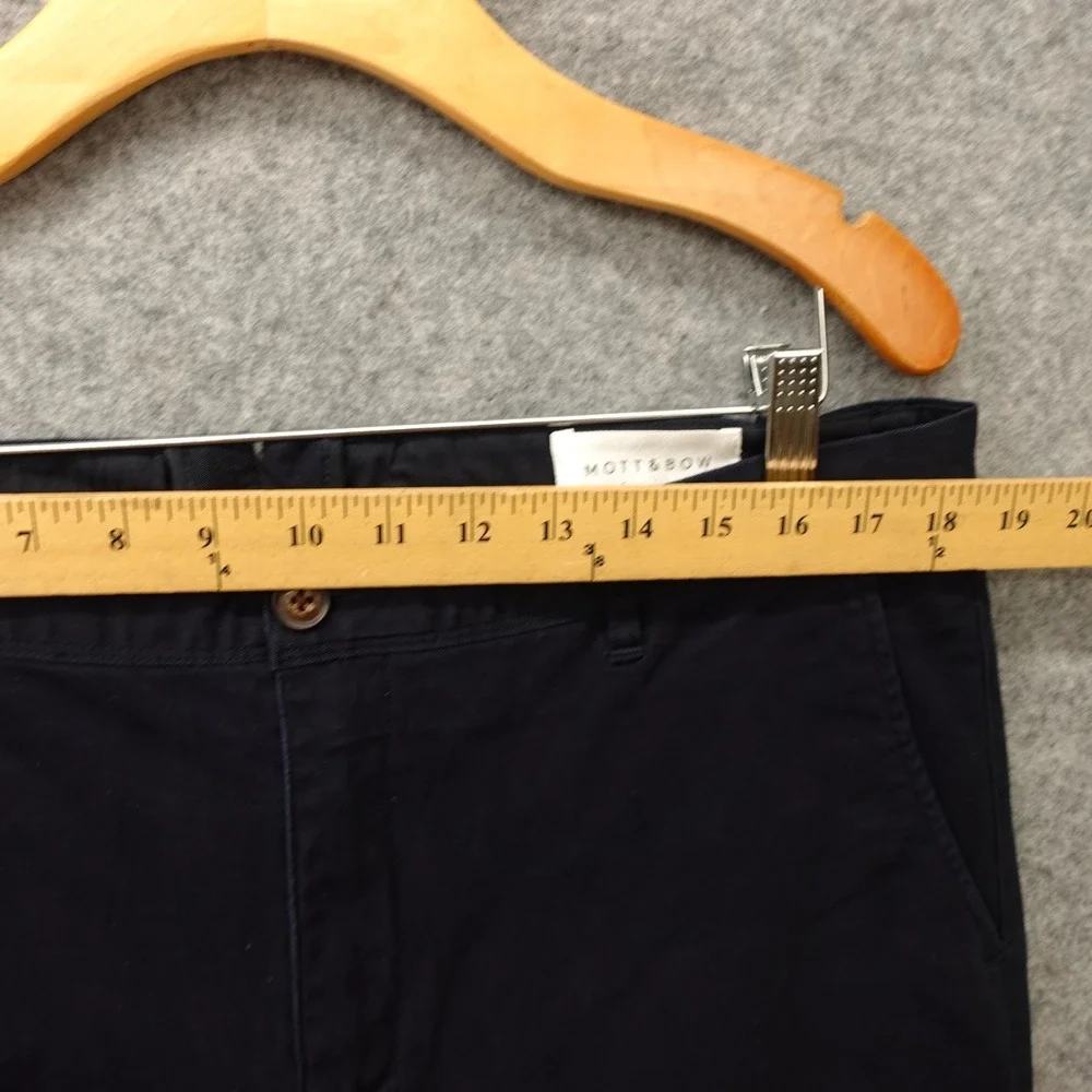 Mott Bow Pants Mens 36 Navy‎ Blue Charles Slim Stretch Chinos Work Preppy 37x31